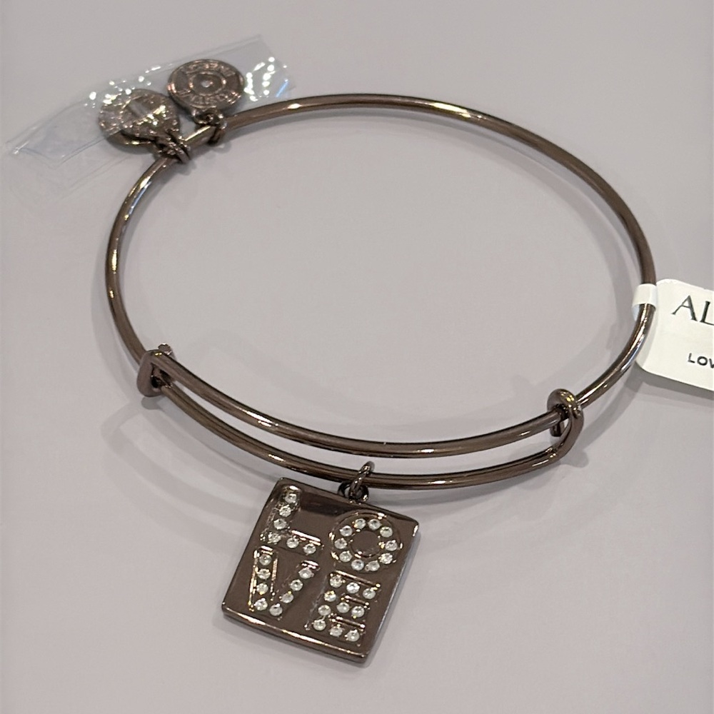 Alex and Ani LOVE Pavé Charm Bangle